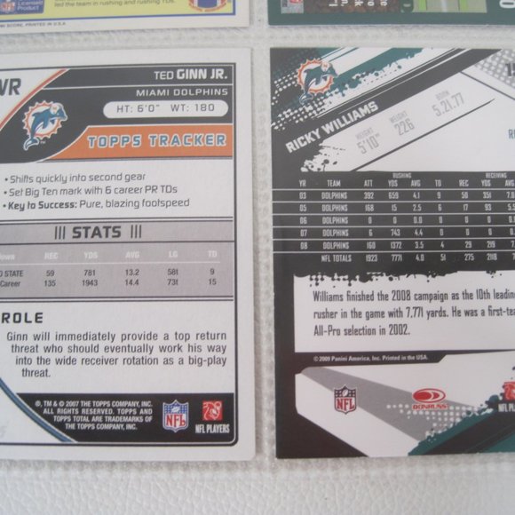 Lot Of 9 NFL Miami Dolphins Player Cards - Picture 10 of 12